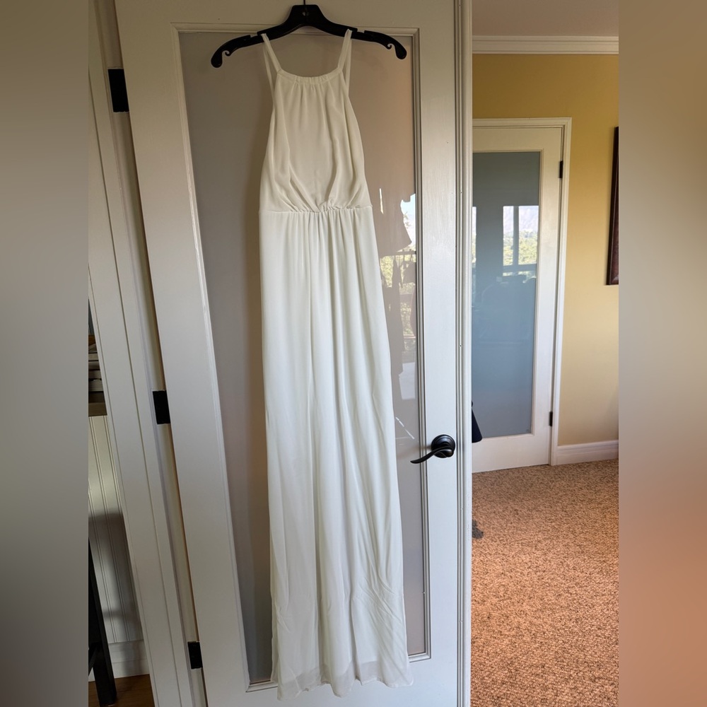 Show Me Your MuMu Elegant White Halter Maxi Dress
